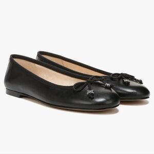 Felicia luxe black leather ballet flat